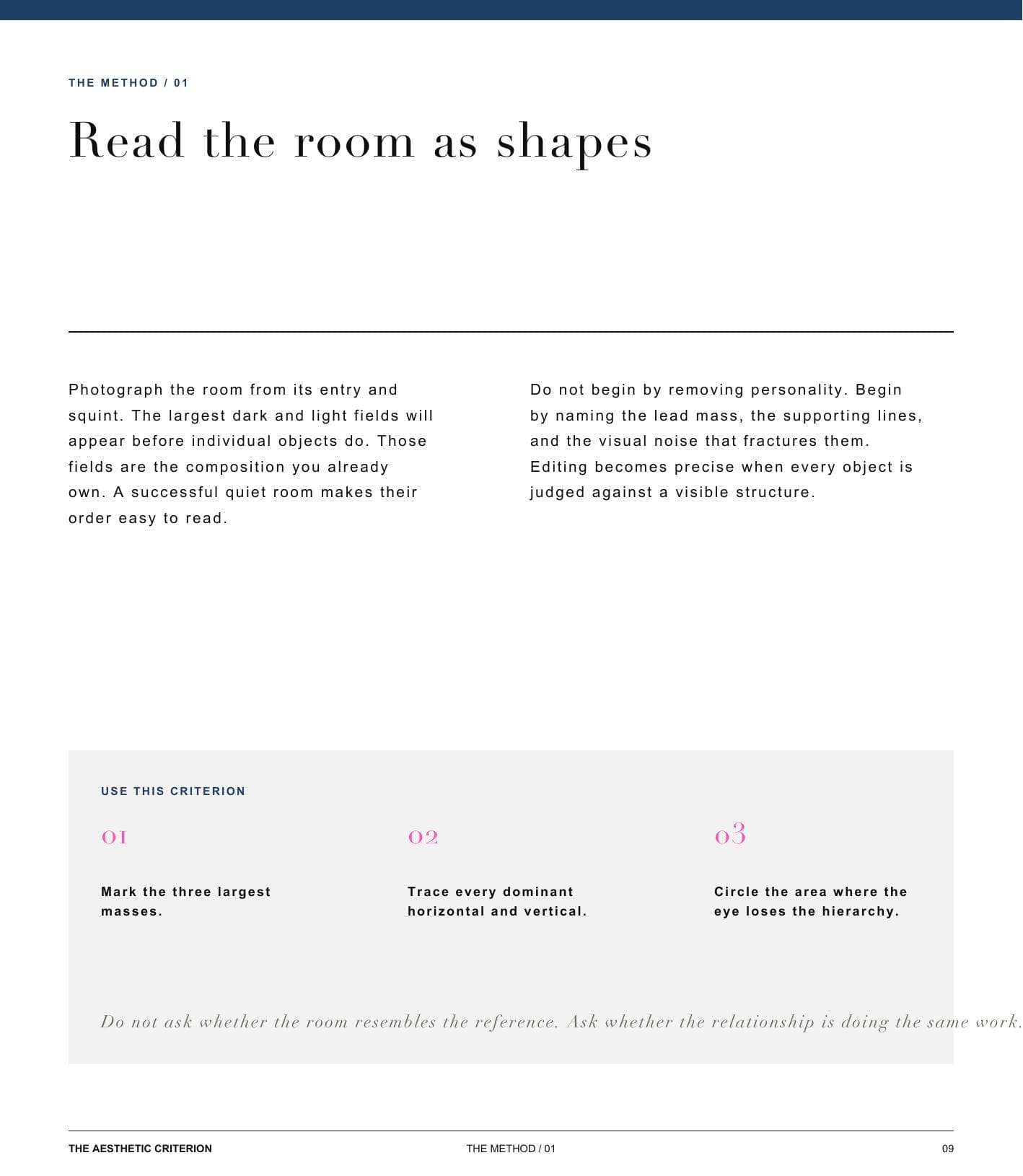 Graphic Quiet method page.