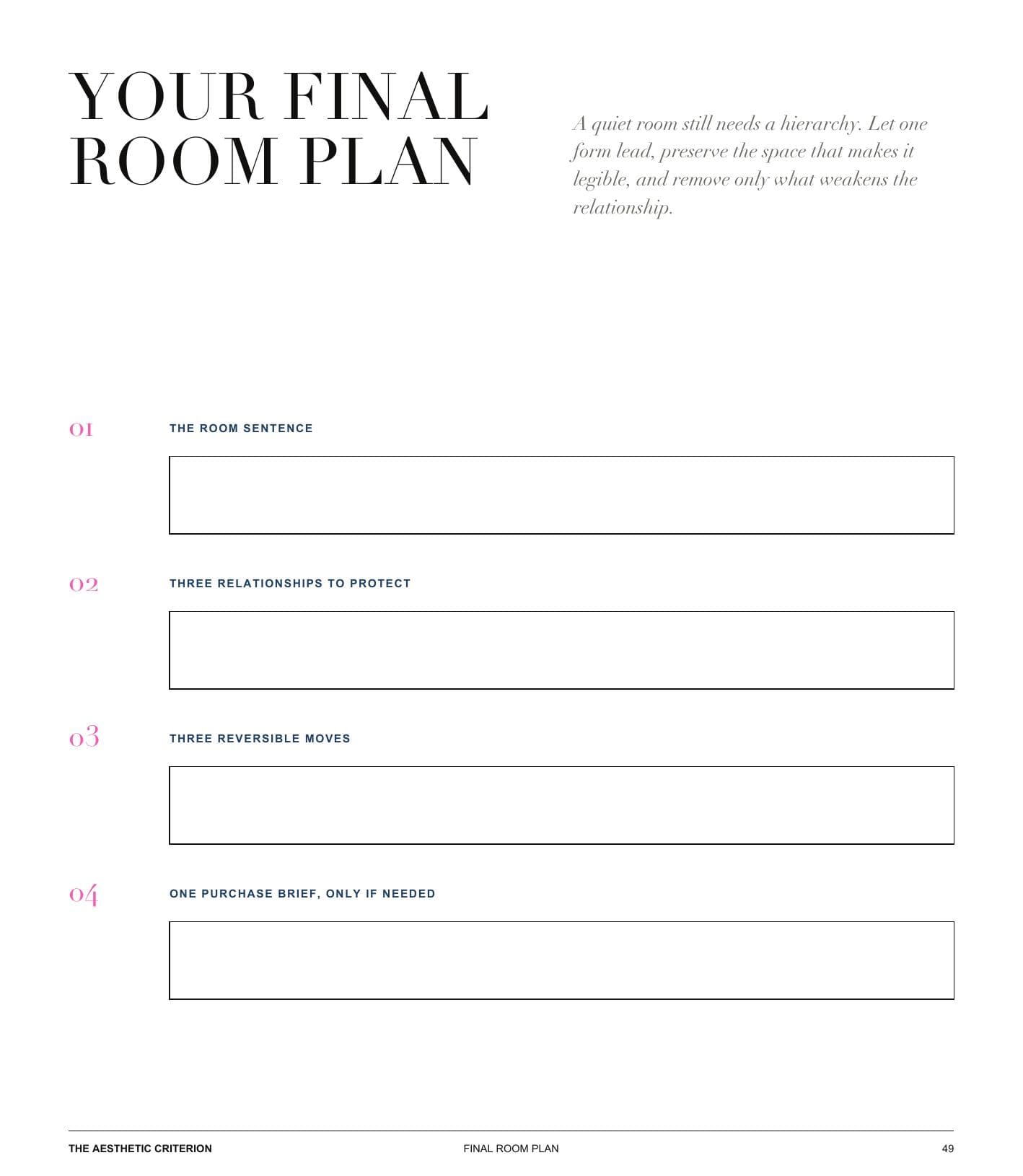 Final room plan working page.