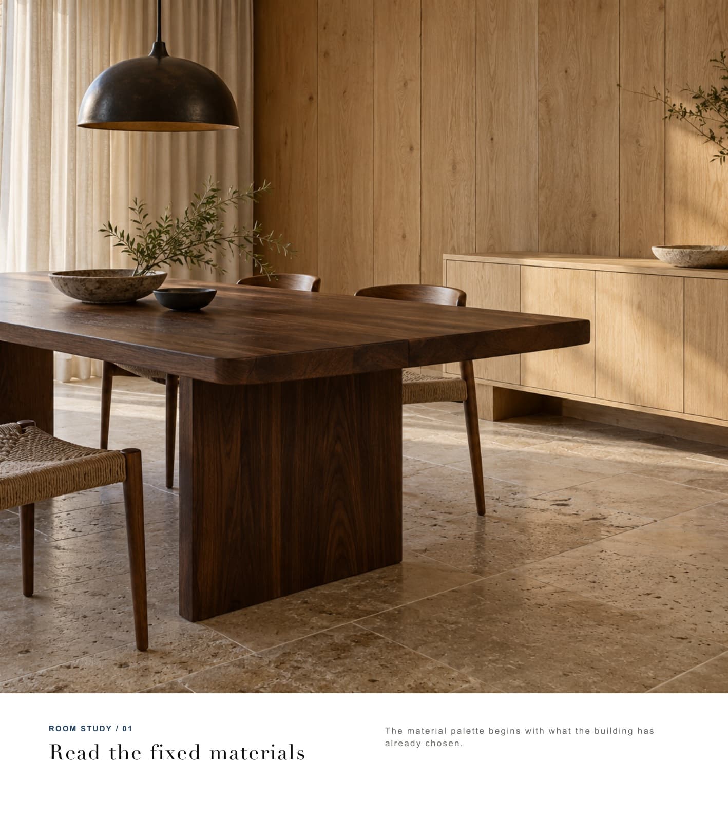 Fixed-material room study.