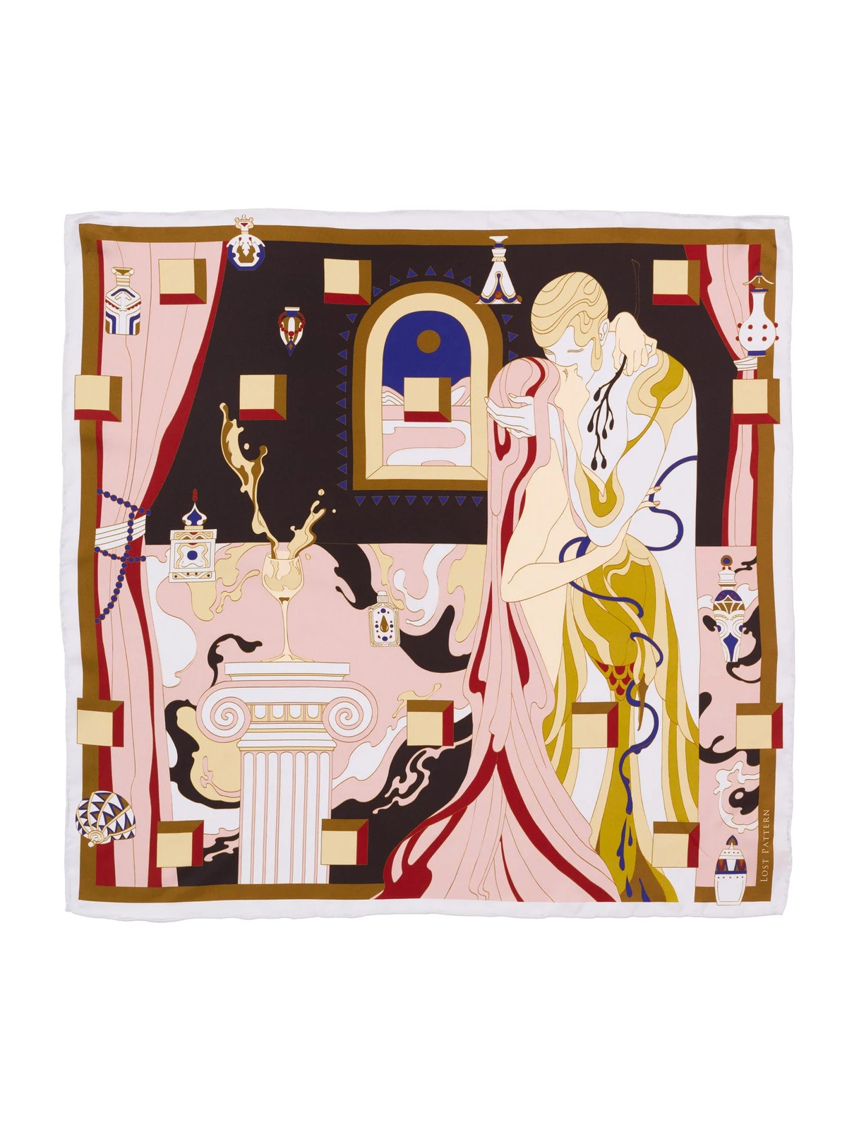 “The Kiss” Bandana Silk Scarf by LOST PATTERN.