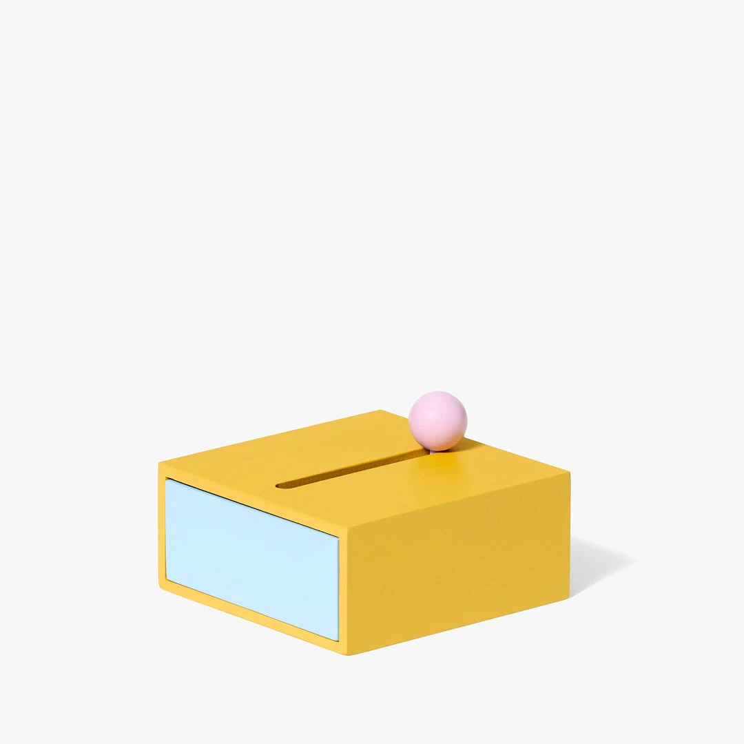 Small Cache Box in Yellow-Blue by Kenyon Yeh.