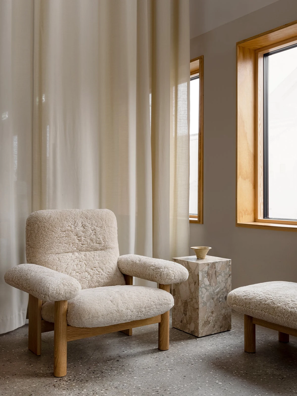 Brasilia Lounge Chair, High Back, Sheepskin by Anderssen & Voll.