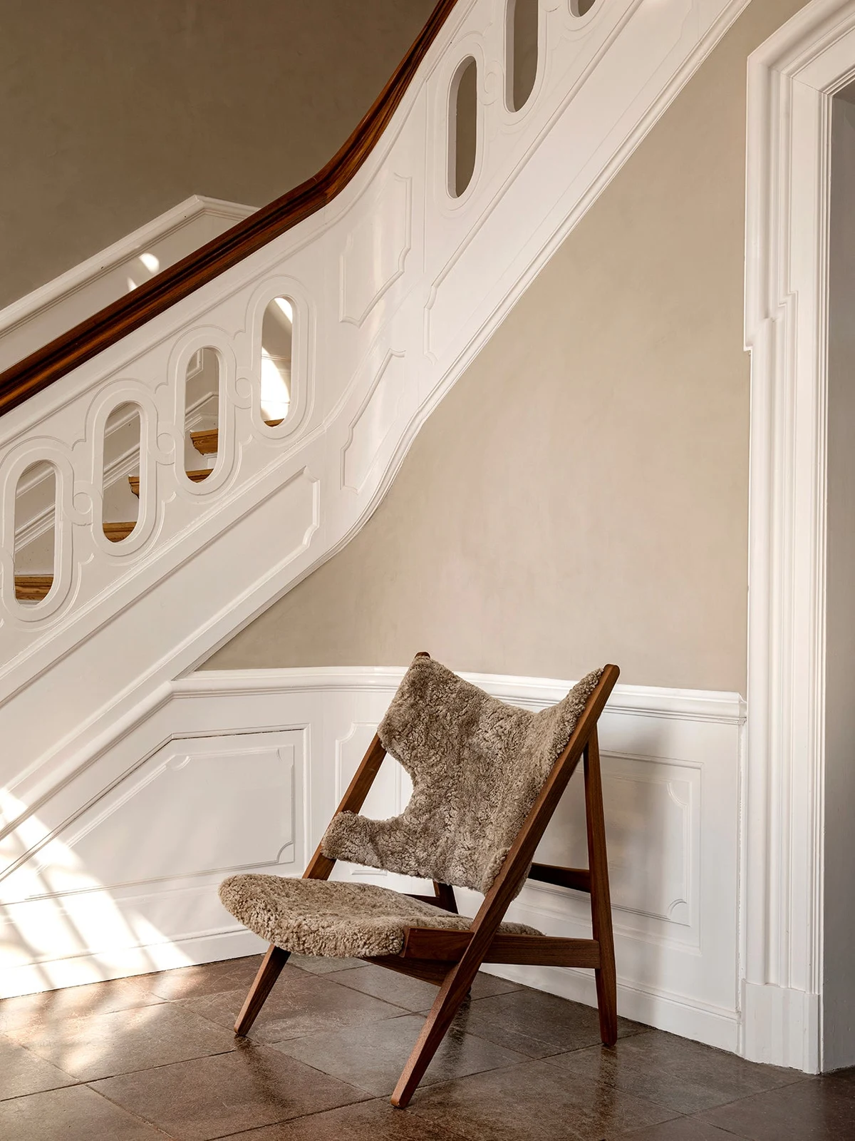 Knitting Lounge Chair, Sheepskin by Ib Kofod-Larsen.