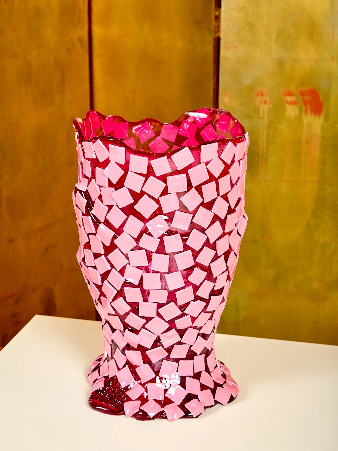 Large Rock Vessel in Fuchsia by Fish Design by Gaetano Pesce.