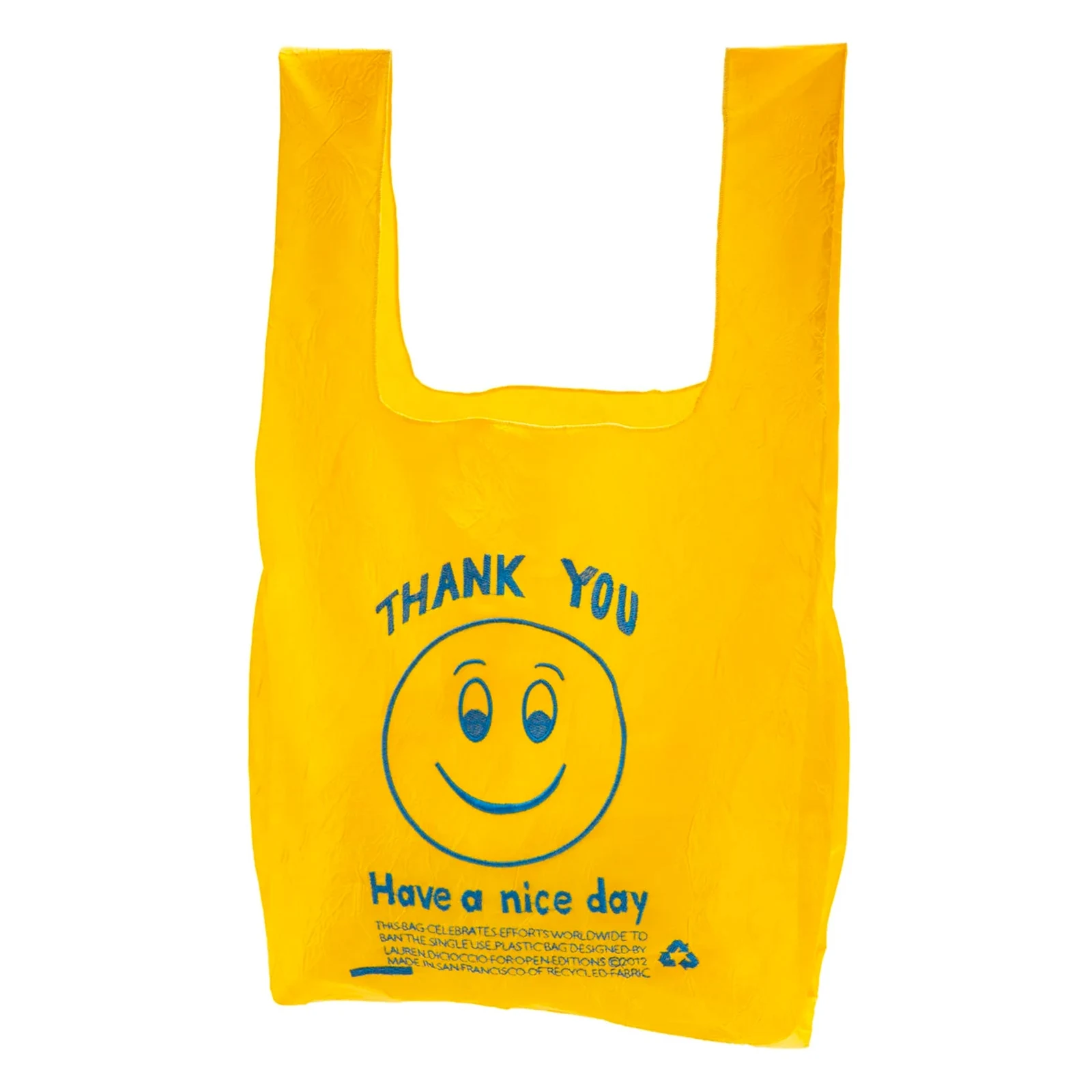 Smile Thank You Tote - Blue/Yellow by Open-Editions.