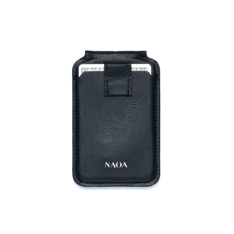 NAOA Black Vegan Leather Wallet by NAOA.