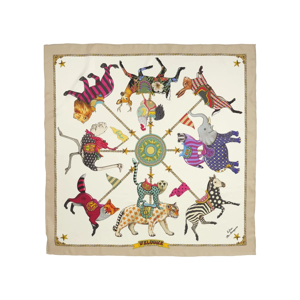 The Menagerie Silk Scarf by Echo New York.
