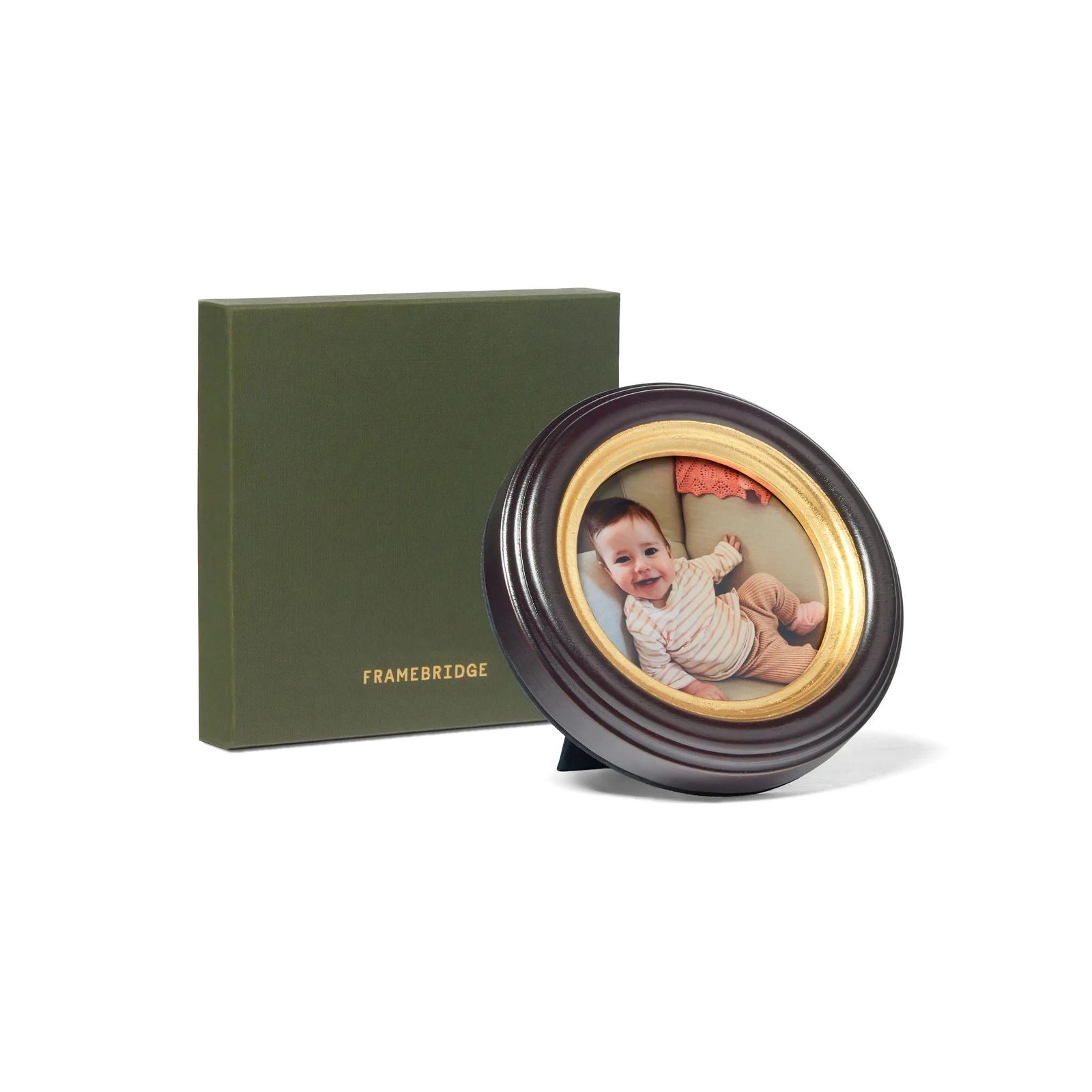 Antiqued Round Frame: 5.5x5.5 by Framebridge.