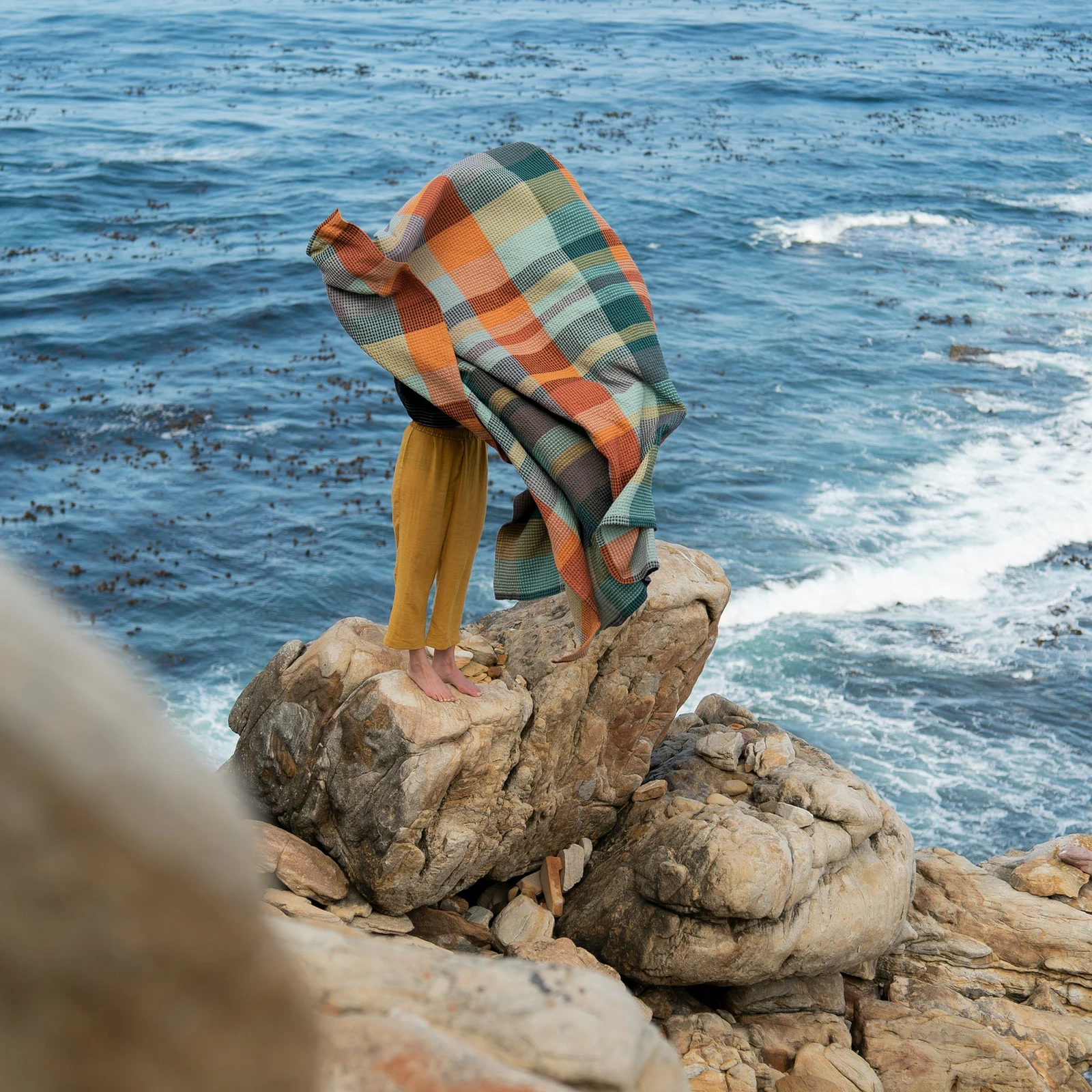 Vrou-Vrou Woven Cotton Blanket - Cypress by Mungo.