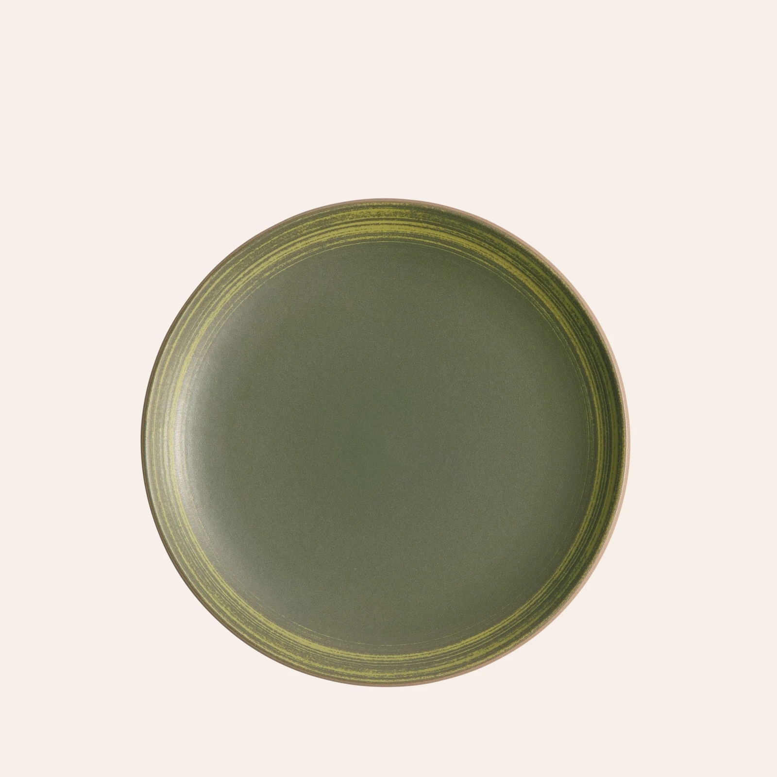 Coupe Dinner Plate in Skog Moss by Heath Ceramics.