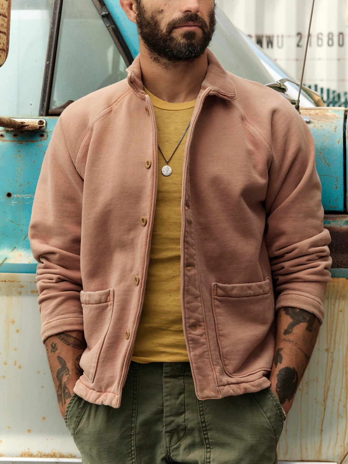 fairview knit raglan jacket in sedona by i+w knits.