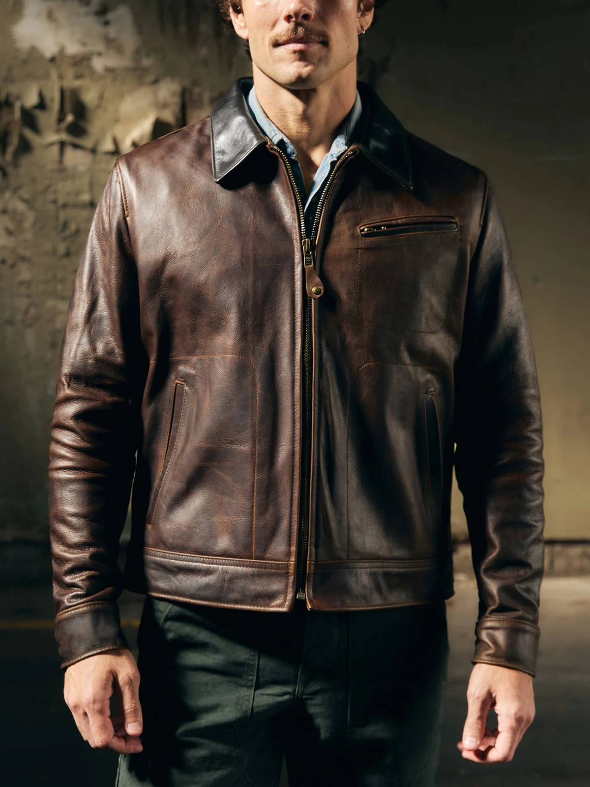 i+w x schott nyc cowhide delivery jacket by i+w outerwear.