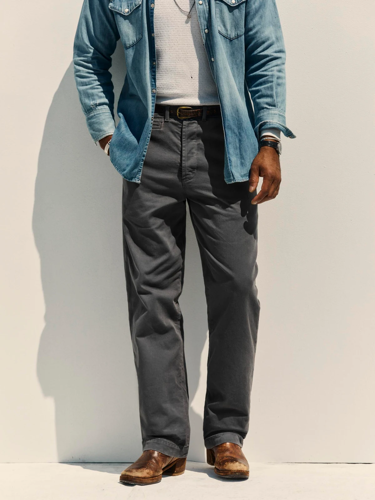wilkison trouser in charcoal by i+w non-denim bottoms.