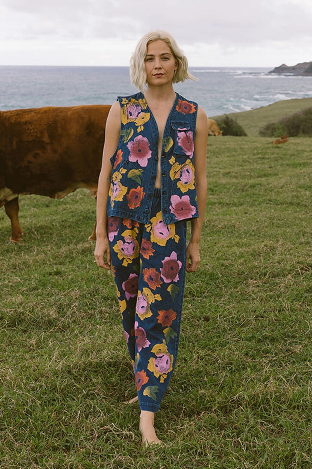 Floral Denim Disco Pant by Jungmaven Women.