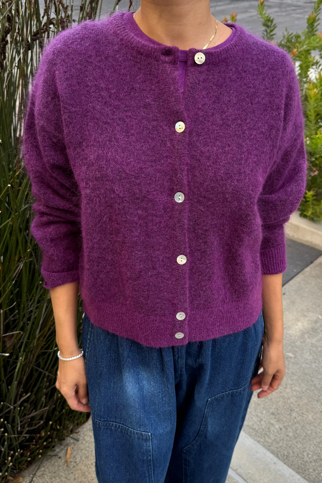 Ayla Mohair Cardigan - Purple by INLOOK.