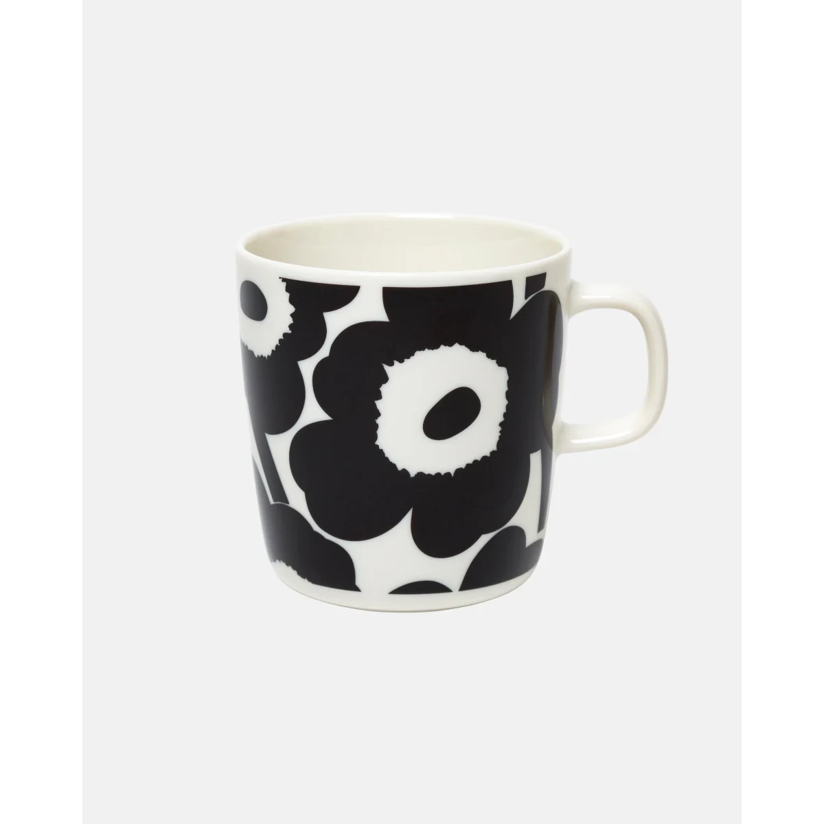 Oiva / Unikko Large Mug, White/Black by Marimekko · Maija Isola and Sami Ruotsalainen.