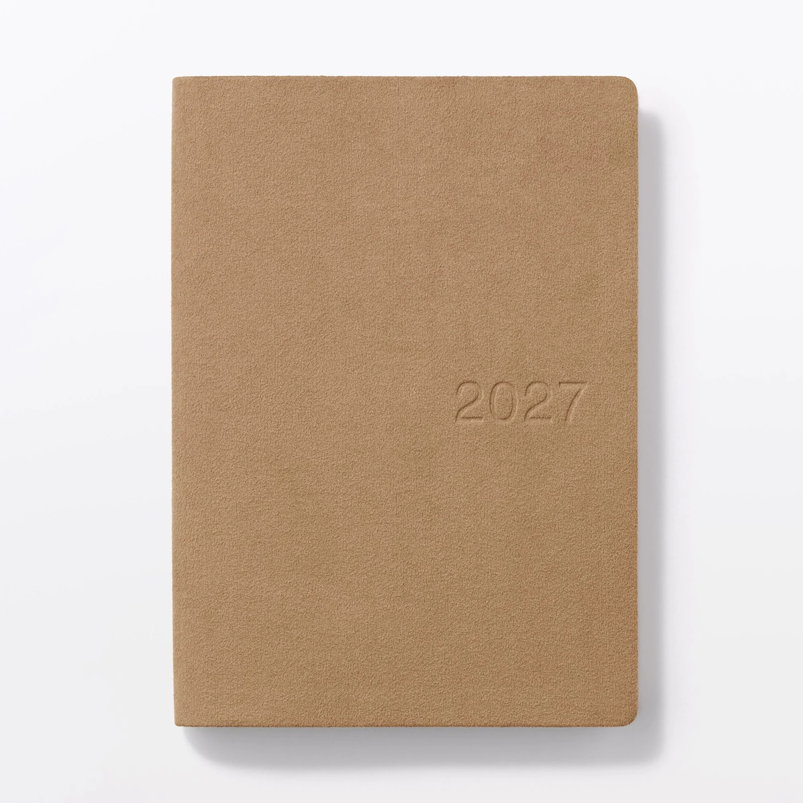 A5 Faux Suede Monthly/Weekly Planner From Dec. 2026 by MUJI.