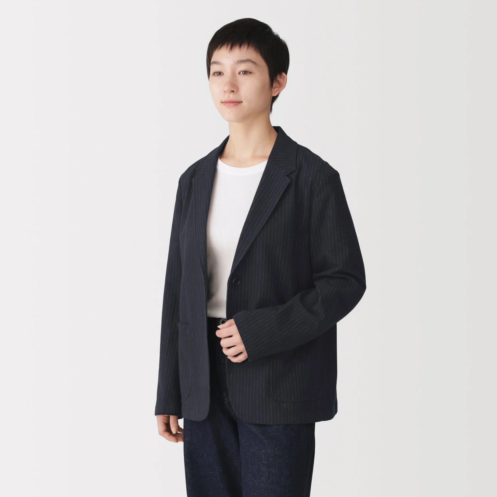 Brushed Jersey Tailored Jacket by MUJI.