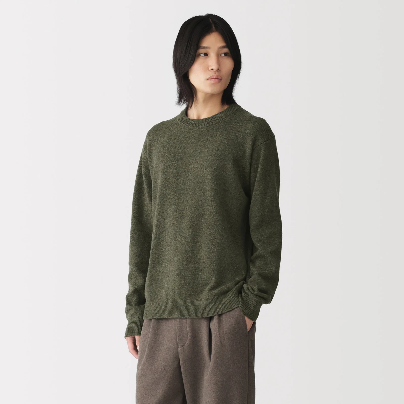 Wool Crewneck Sweater by MUJI.