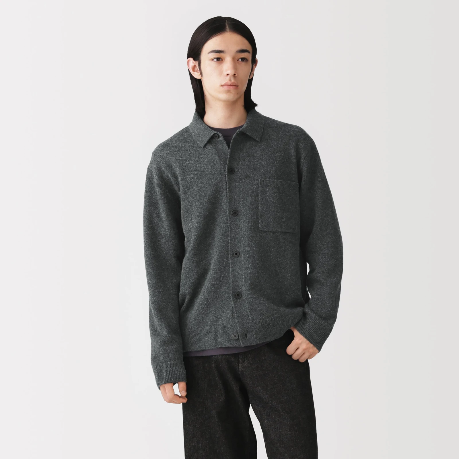 Wool Shirt Cardigan by MUJI.
