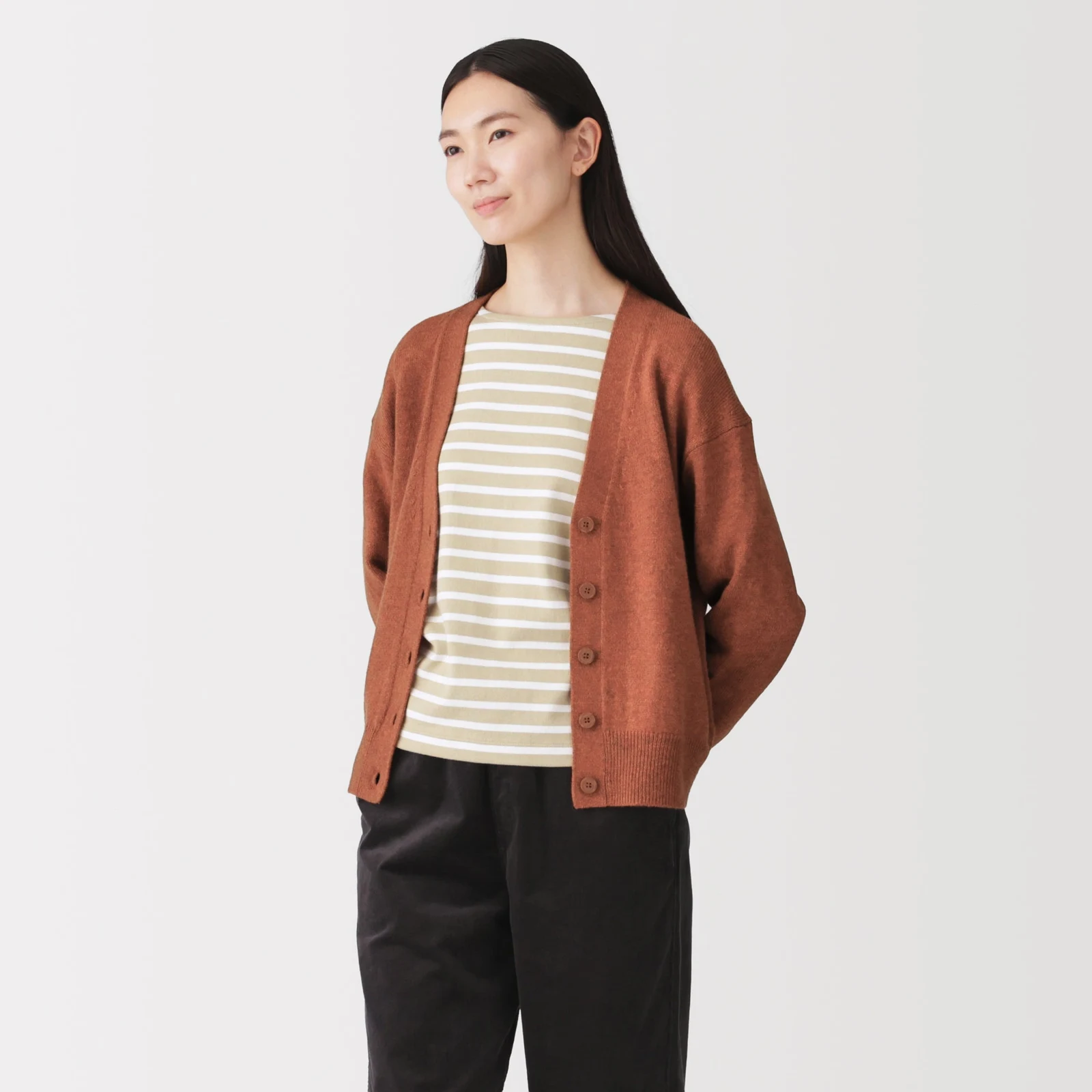 Wool V-Neck Cardigan by MUJI.