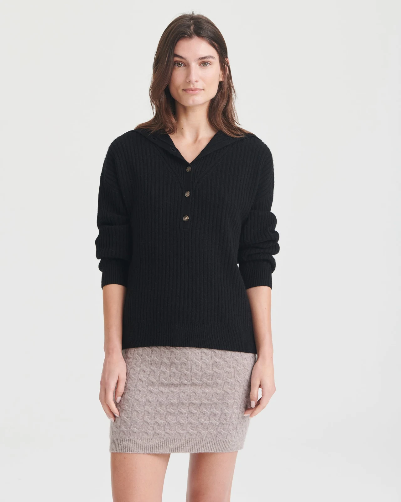 Cashmino Half Button Sweater by Naadam.