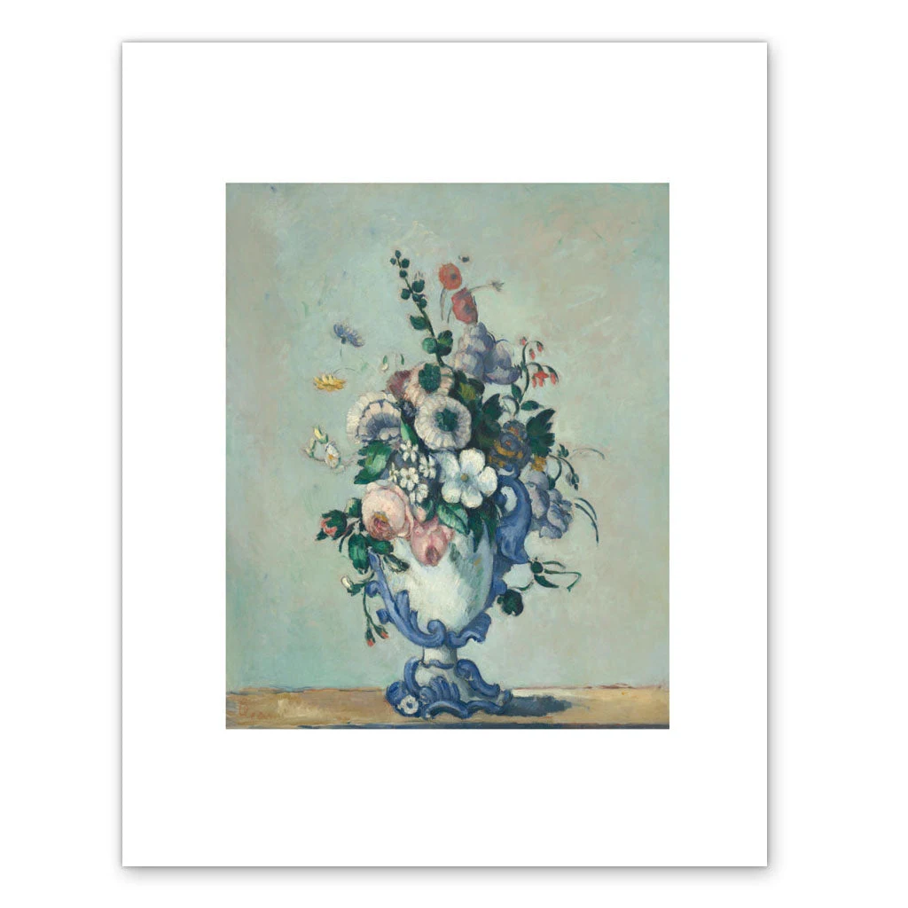 Cezanne, Flowers in a Rococo Vase 11 x 14 Print by National Gallery of Art Shop.