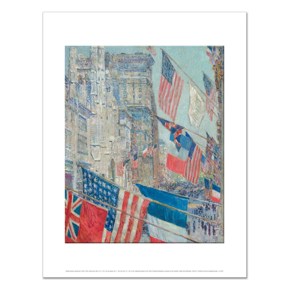 Childe Hassam, Allies Day, 11 × 14" Print by National Gallery of Art.