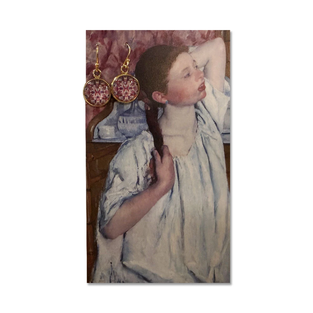 Mary Cassatt, Girl Arranging Her Hair, Gold Earrings by National Gallery of Art.