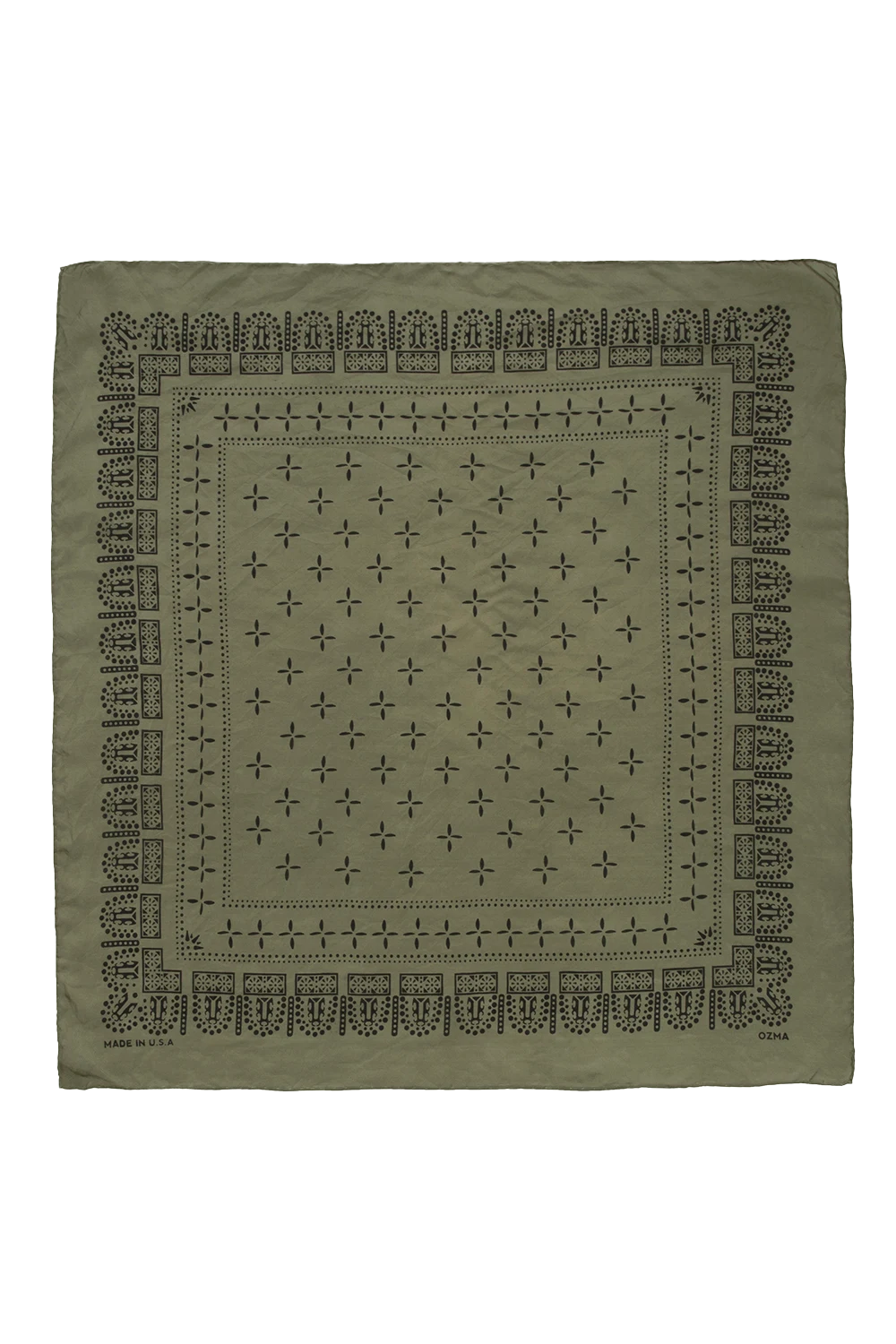 1930s Bandana, Regen Silk, Avocado by OZMA.
