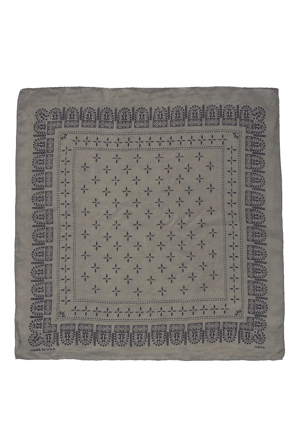 1930s Bandana, Regen Silk, Ash by OZMA.