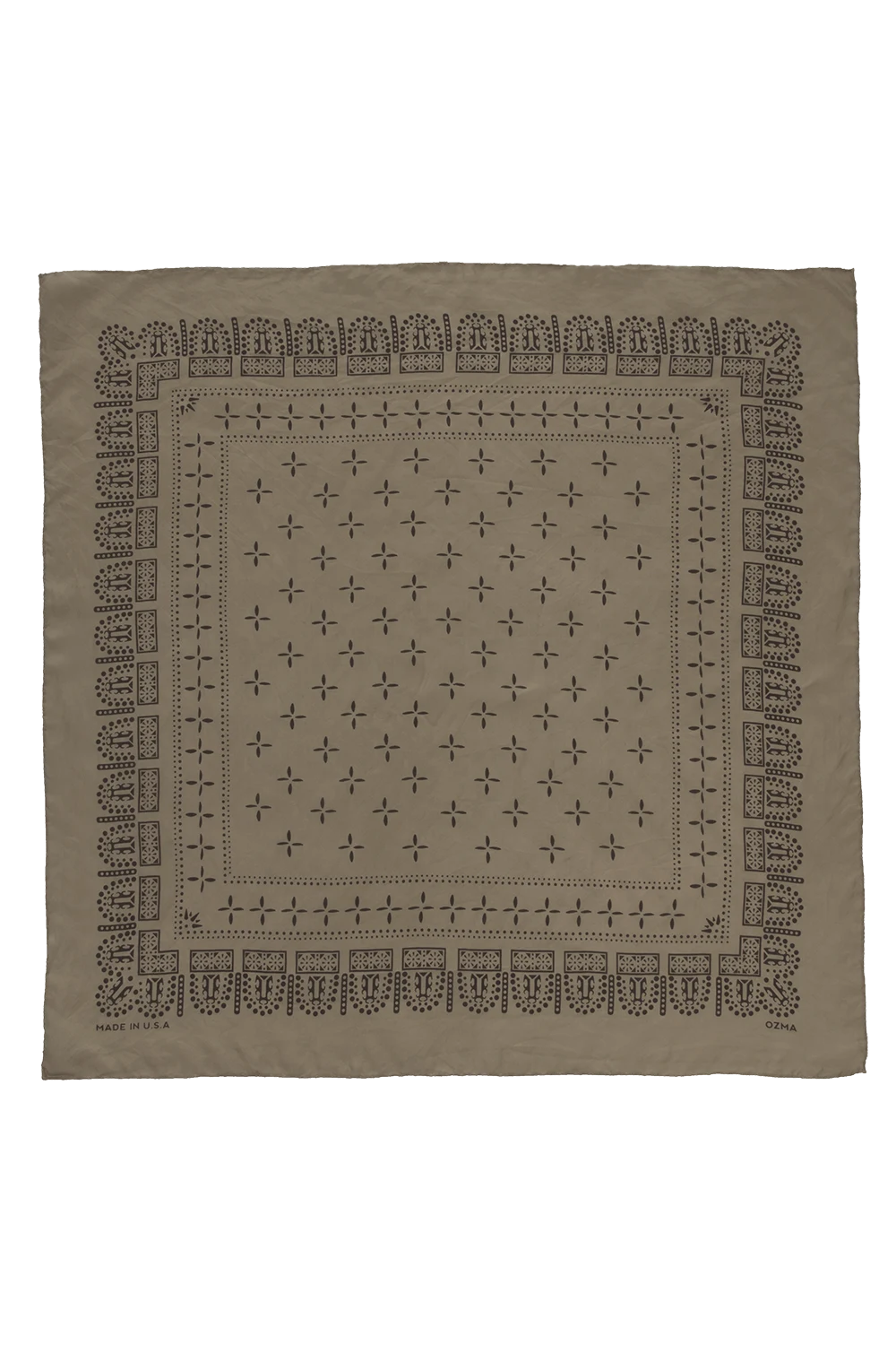 1930s Bandana, Regen Silk, Khaki by OZMA.