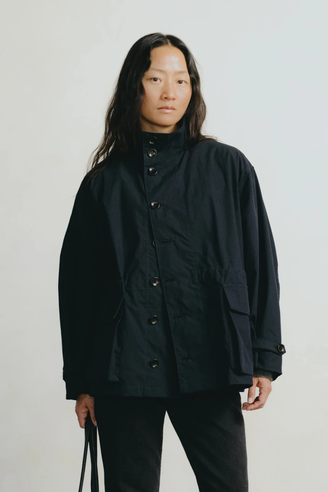 Anorak, Recycled Nylon Gabardine, Navy by OZMA.