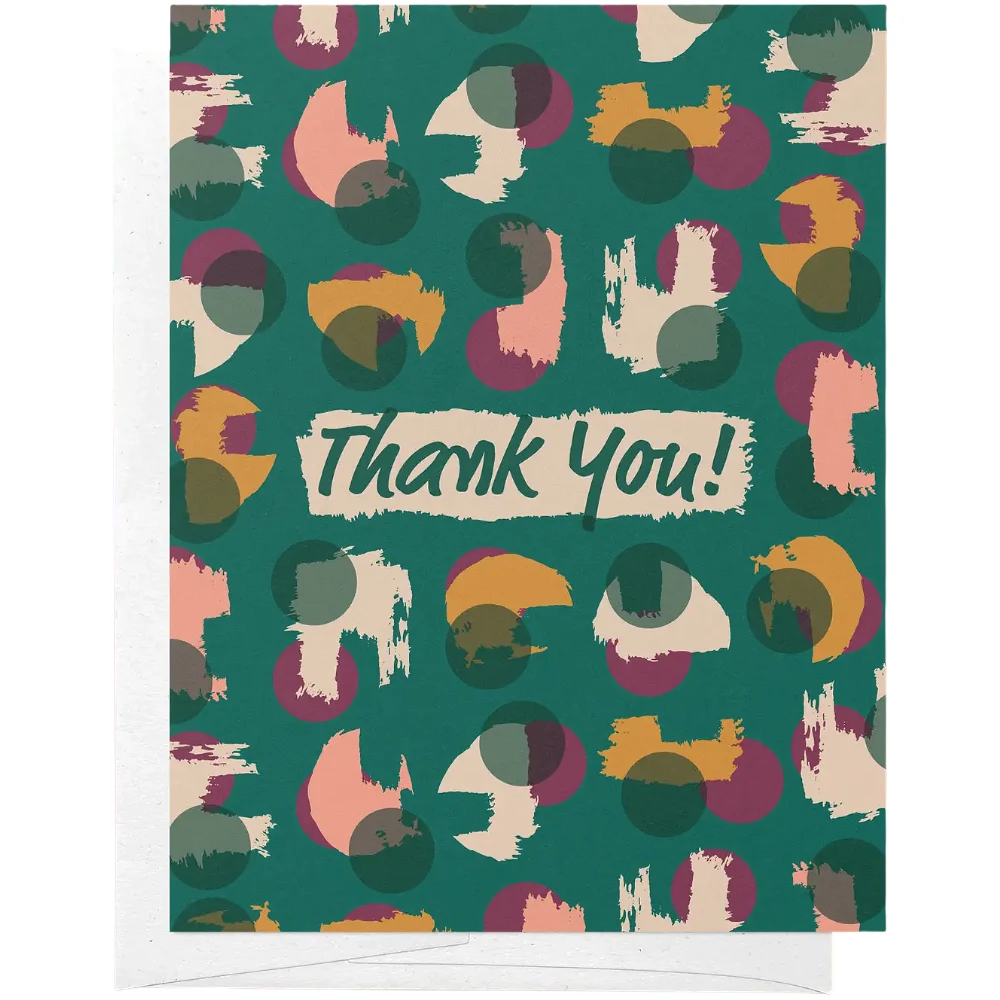Abstract Modern Thank You Recycled Greeting Card - Set of 8 by MASU.