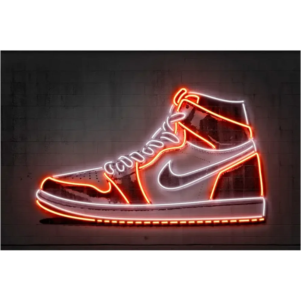 Neon Art Print - Jordan Sneaker by Blue Shaker.