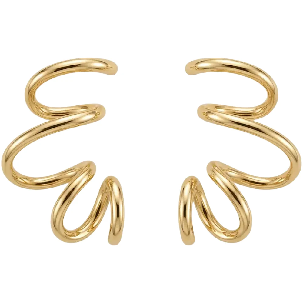 14K Gold Filled Sculptural Ribbon Earrings by Forme Studio.