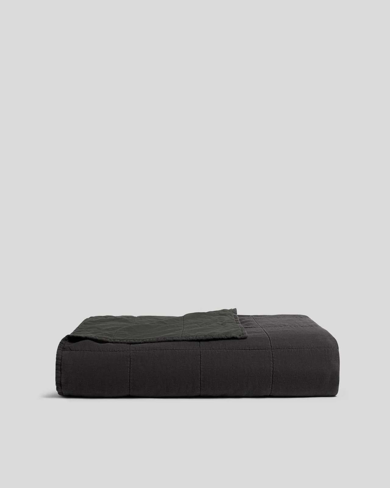 Linen Box Quilt (Onyx) by Parachute Home.