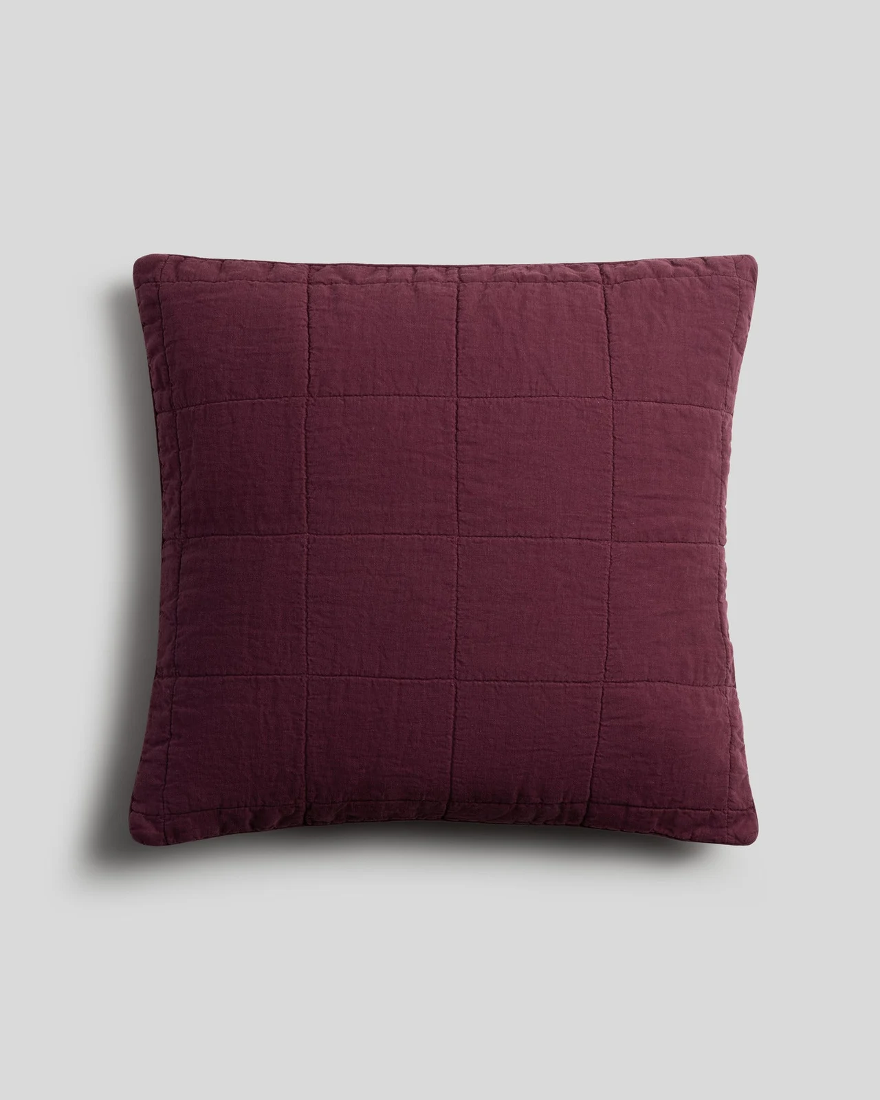 Linen Box Quilted Euro Sham (Garnet) by Parachute Home.