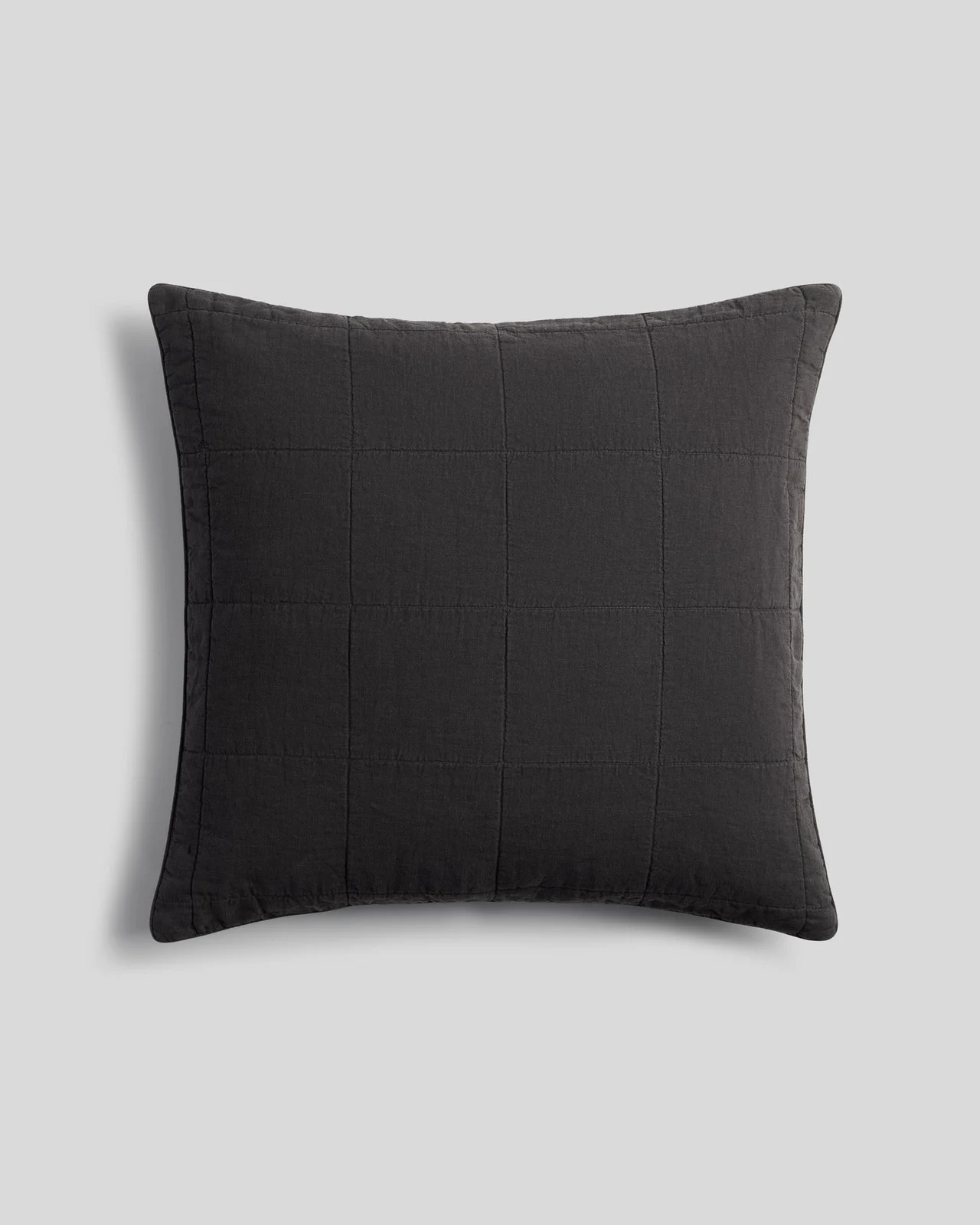 Linen Box Quilted Euro Sham (Onyx) by Parachute Home.