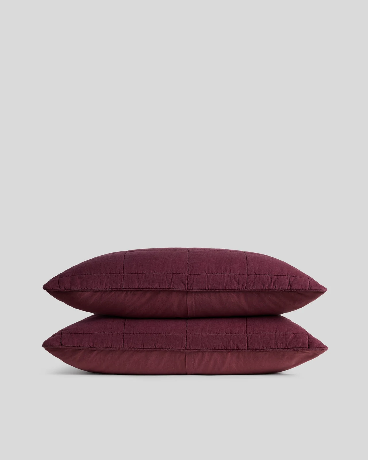 Linen Box Quilted Sham Set (Garnet) by Parachute Home.