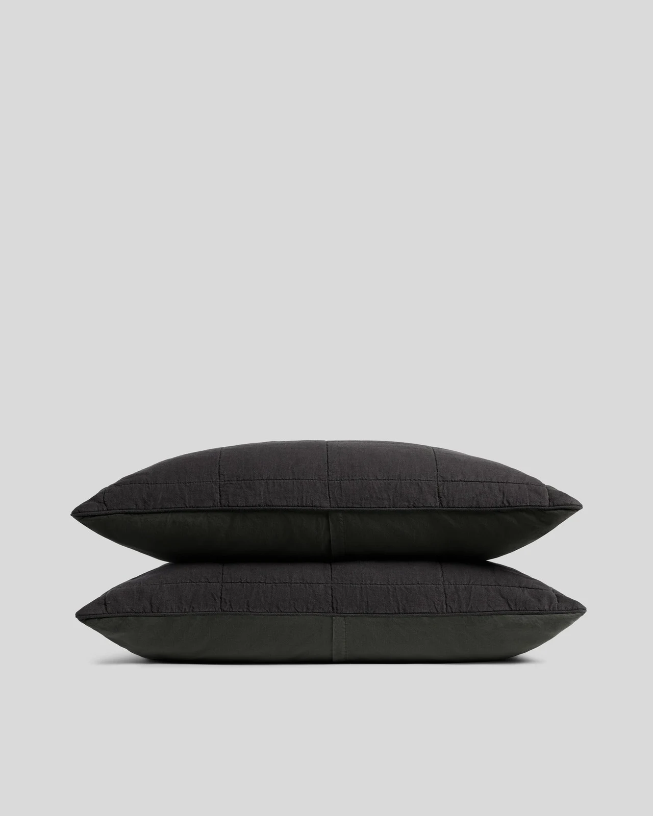 Linen Box Quilted Sham Set (Onyx) by Parachute Home.