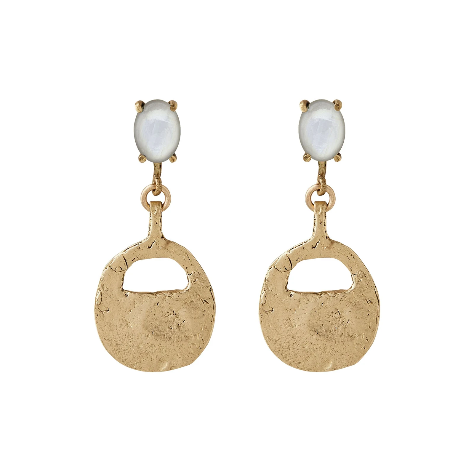 Artifact Moonstone Bronze Earring by JULIE COHN DESIGN.