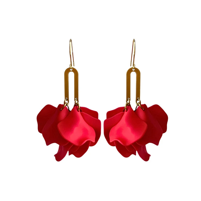 Flor Earrings: Red by FAIRE/CANDID ART.