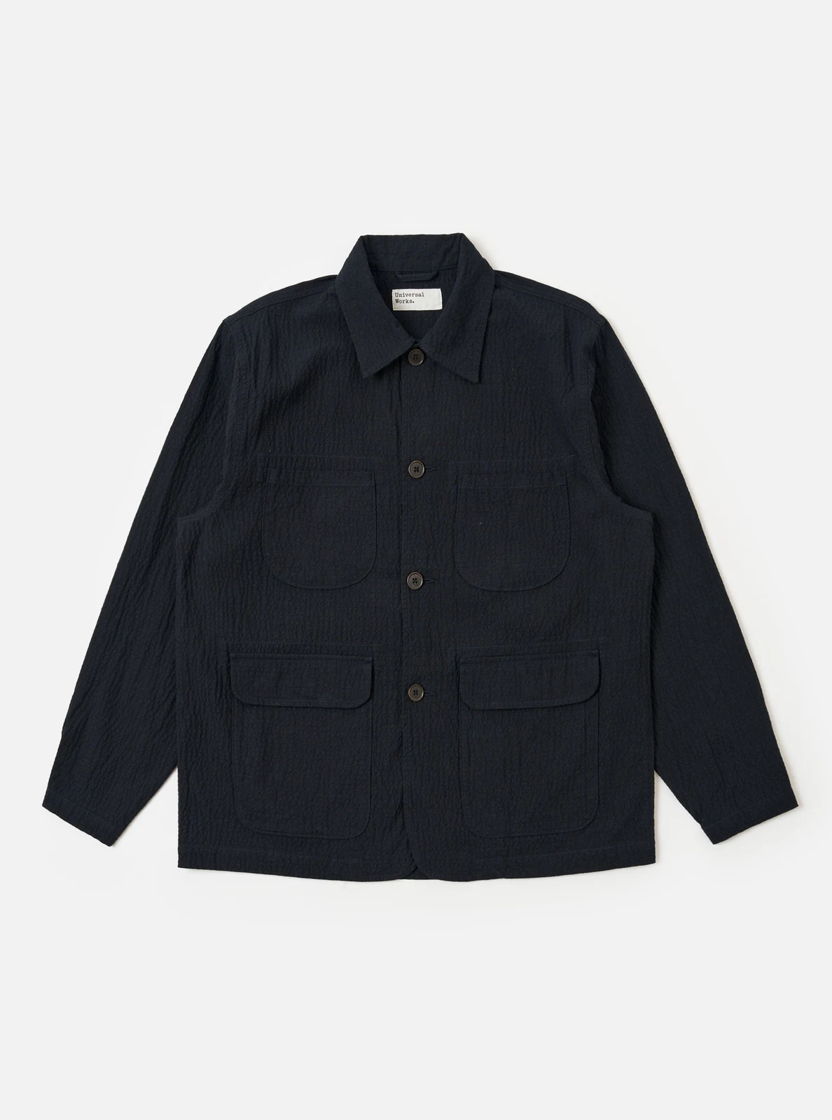 Dark Navy Ospina Cotton Labour Jacket by Universal Works.