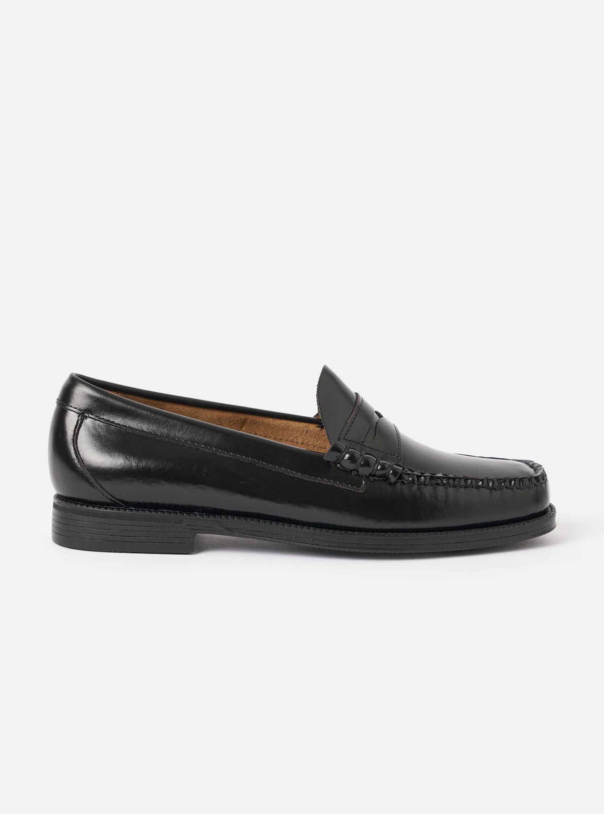 G.H.Bass Black Leather Weejun II Larson Moc Penny Loafer by G.H.Bass.
