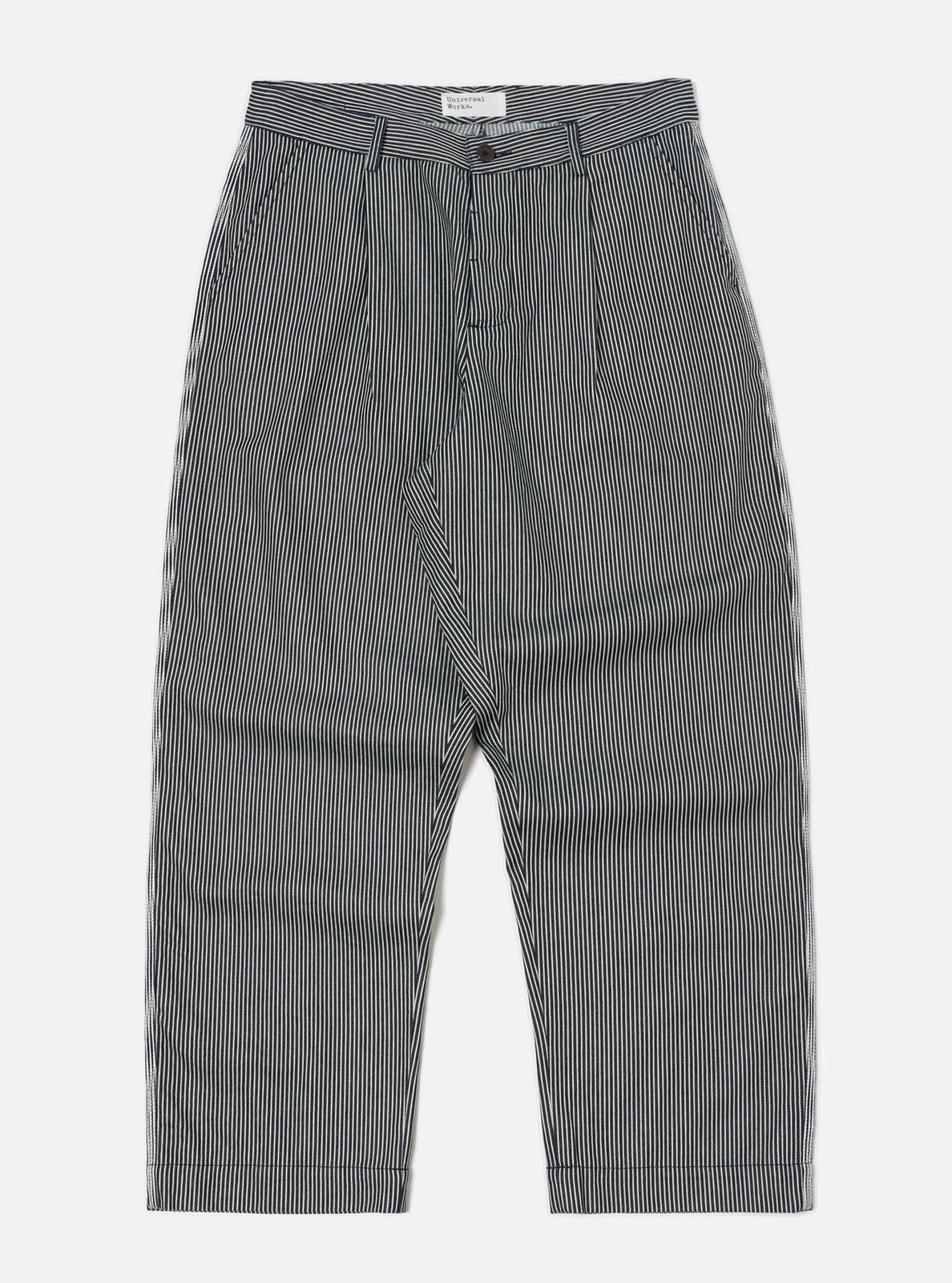 Indigo Hickory Stripe Denim Duke Pant by Universal Works.