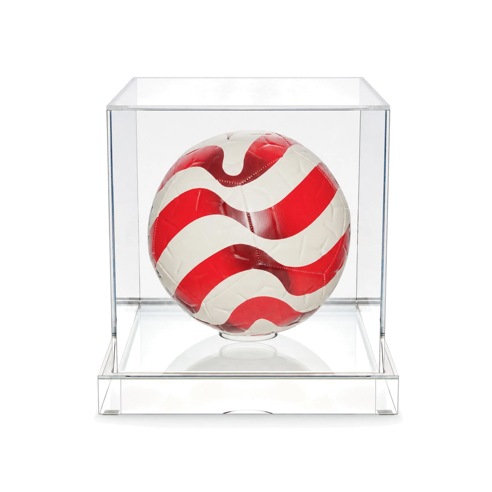 Luxe Soccer Ball Display Case | 98% UV Acrylic Case for Autographed Soccer Balls by Wexel Art.