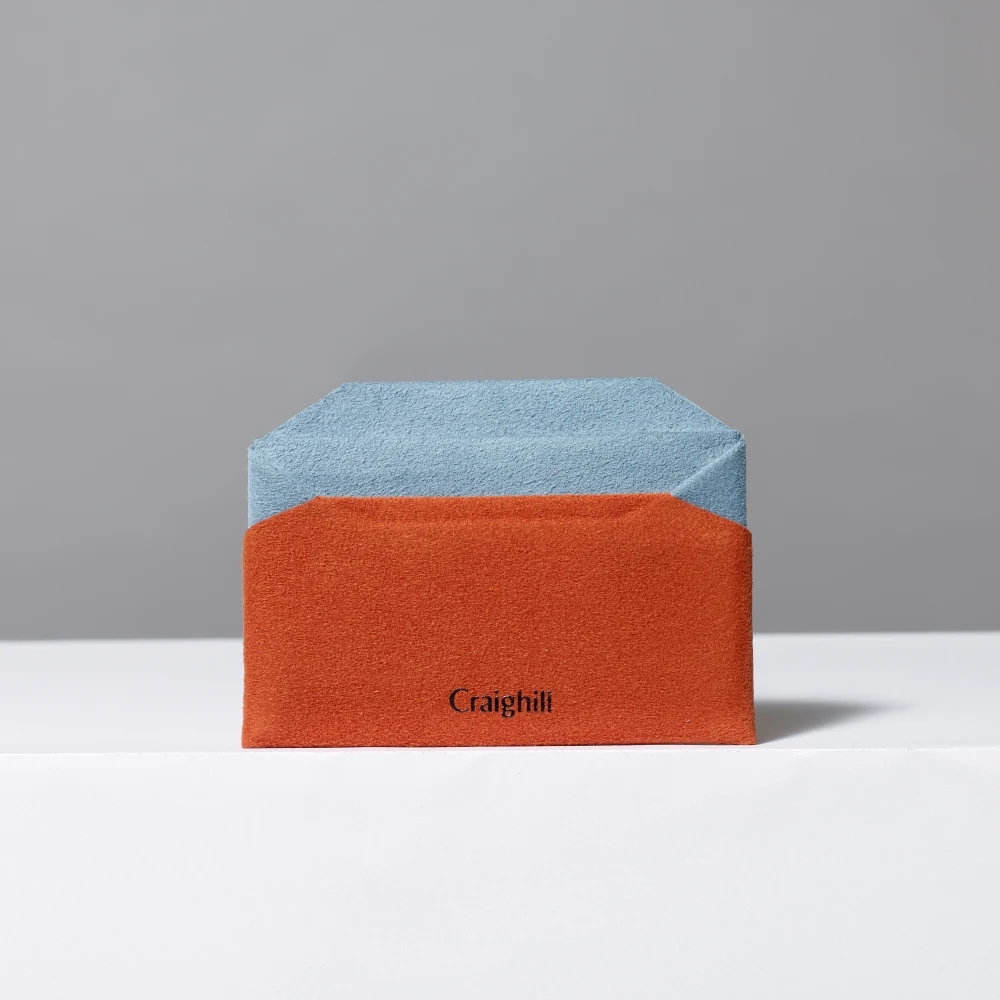 Sky & Orange Batten Card Wallet by 1-101006.
