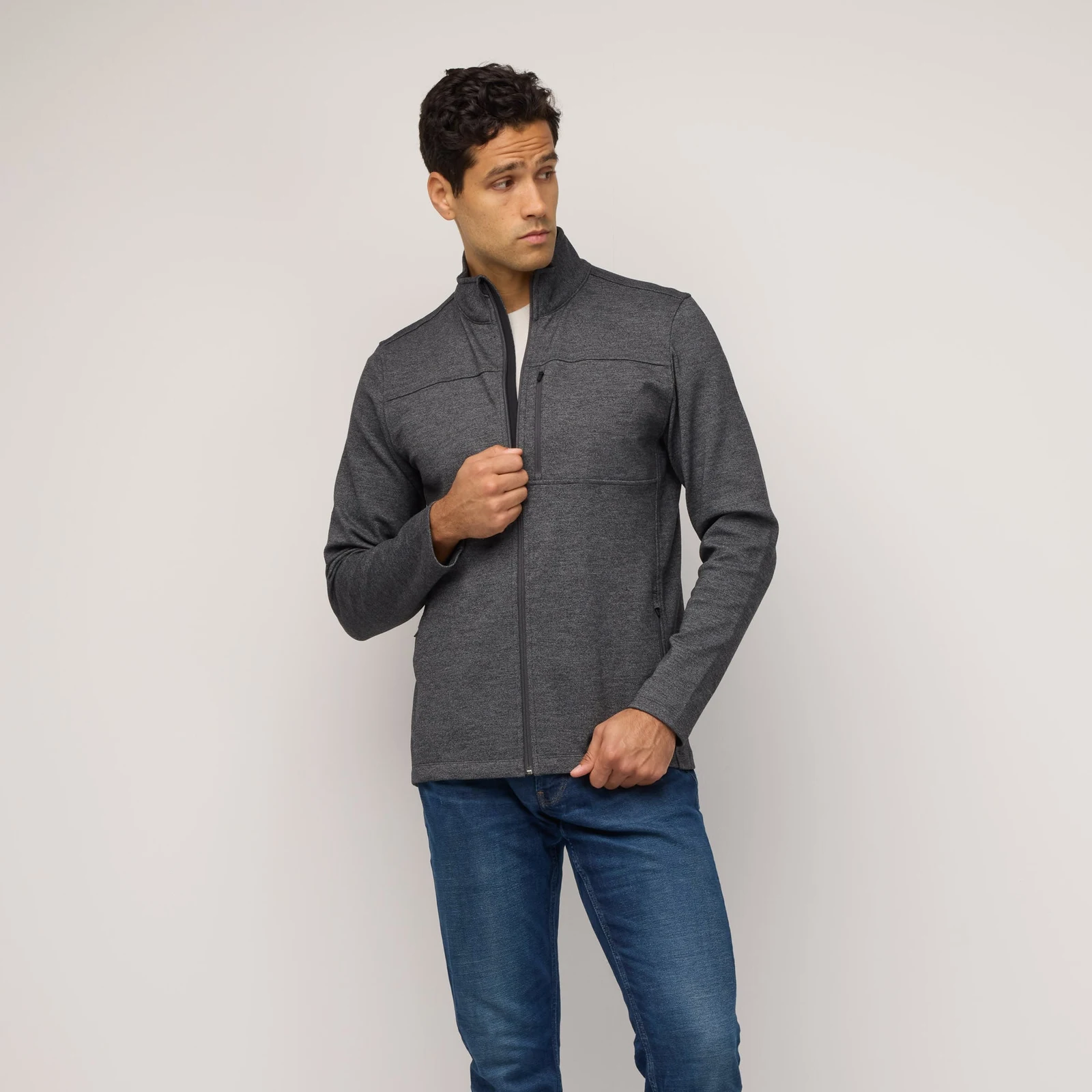 Men's Ponte Full-Zip Jacket by Wool&Prince.